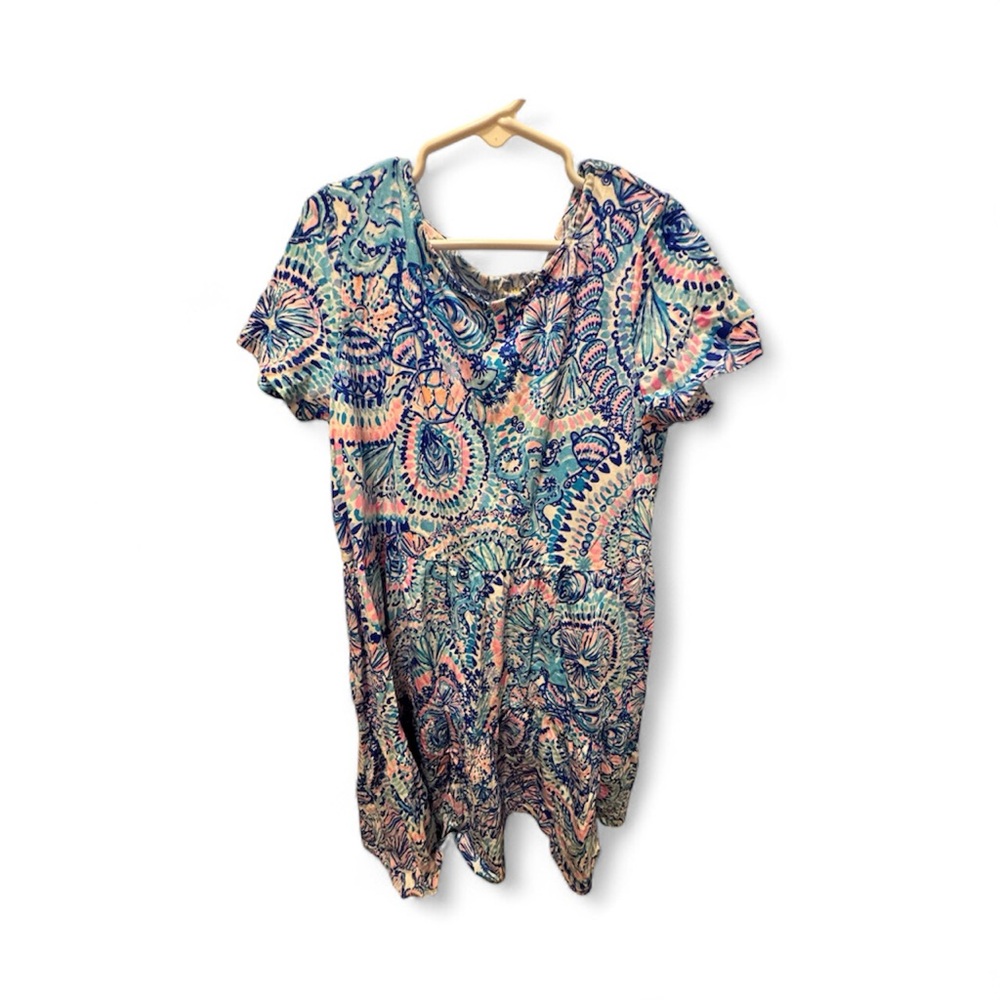 Lilly Pulitzer Blue and Pink Patterned Dress